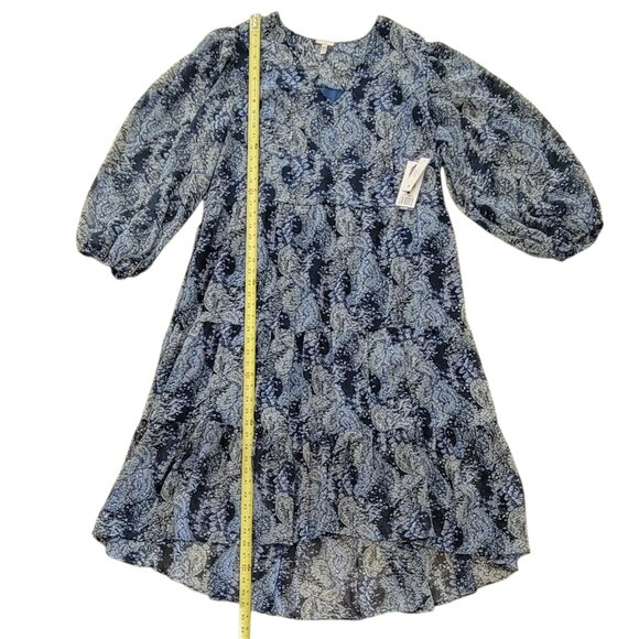 Joie Parisian Paisley Lined Maxi Tiered Boho Chiffon Dress Blue NEW Size 2X - Picture 5 of 14